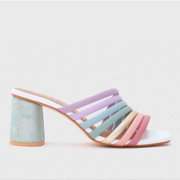 NEW Butrich Sweet Sunshine Stripes Multicolor Pumps Size UK 38/ US 7.5 - Picture 1 of 14